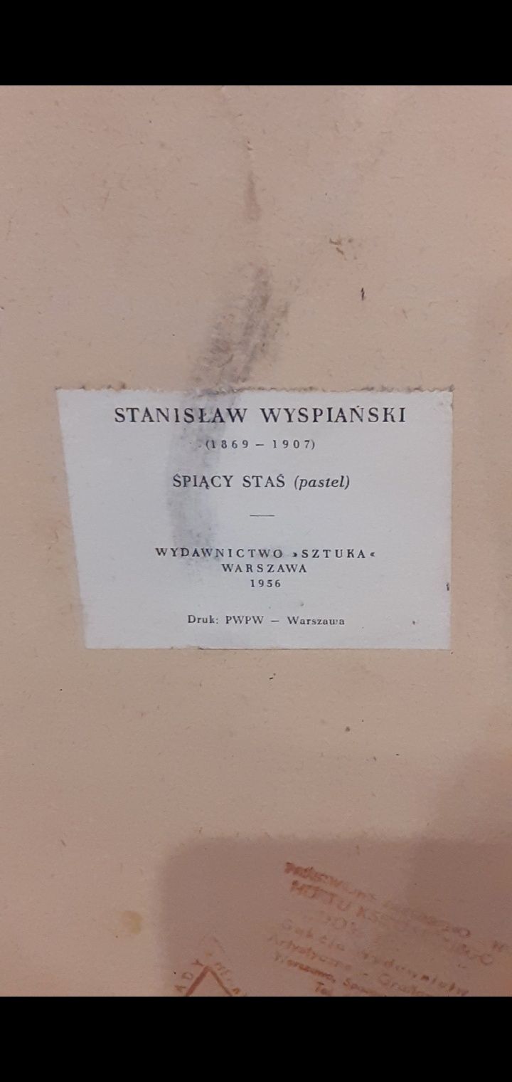 Obraz Śpiący Staś Stanisław Wyspiański z  prl