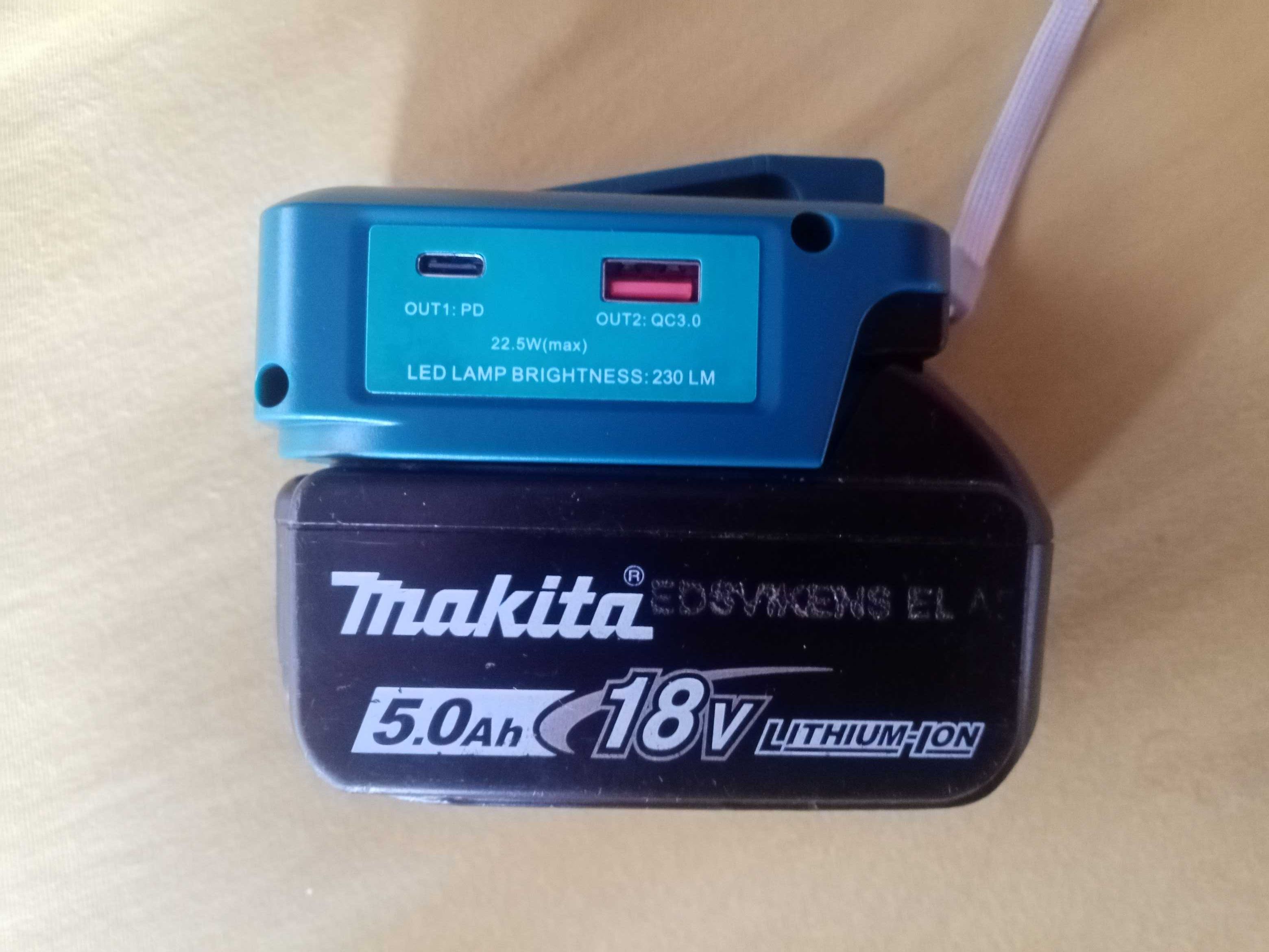 Акуммуляторный павербанк PD, QC3.0, 12V. Makita
