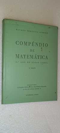 Antigo Livro Compêndio de matemática - 2º ano do curso liceal 1966