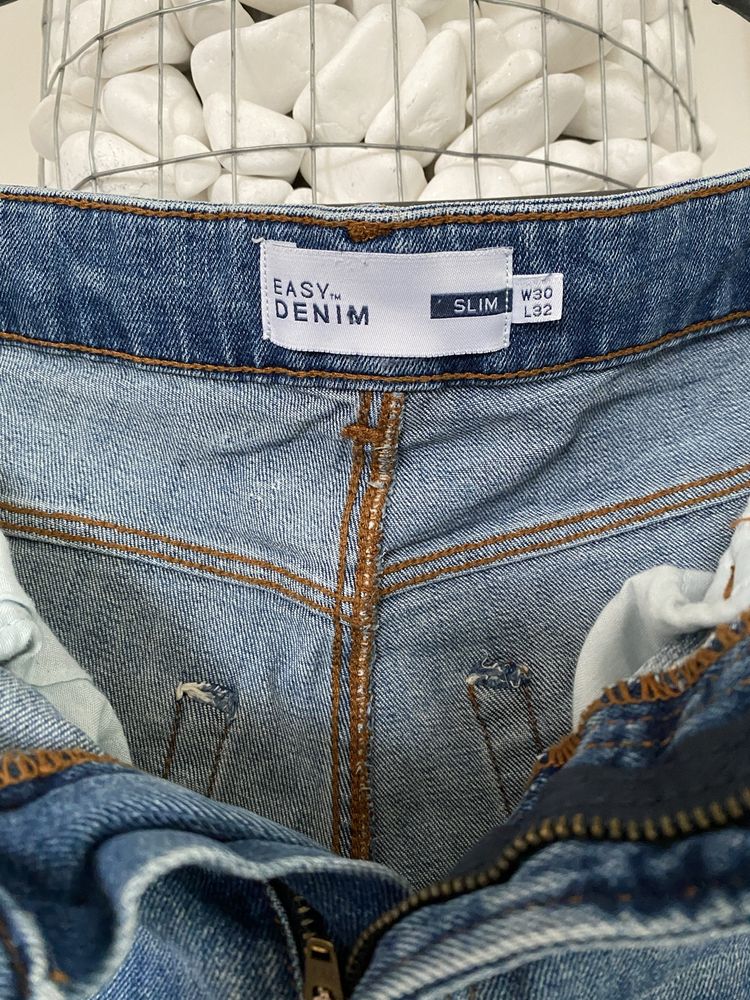 Джинси denim прямі на хлопчика підлітка сині блакитні денім майже нові