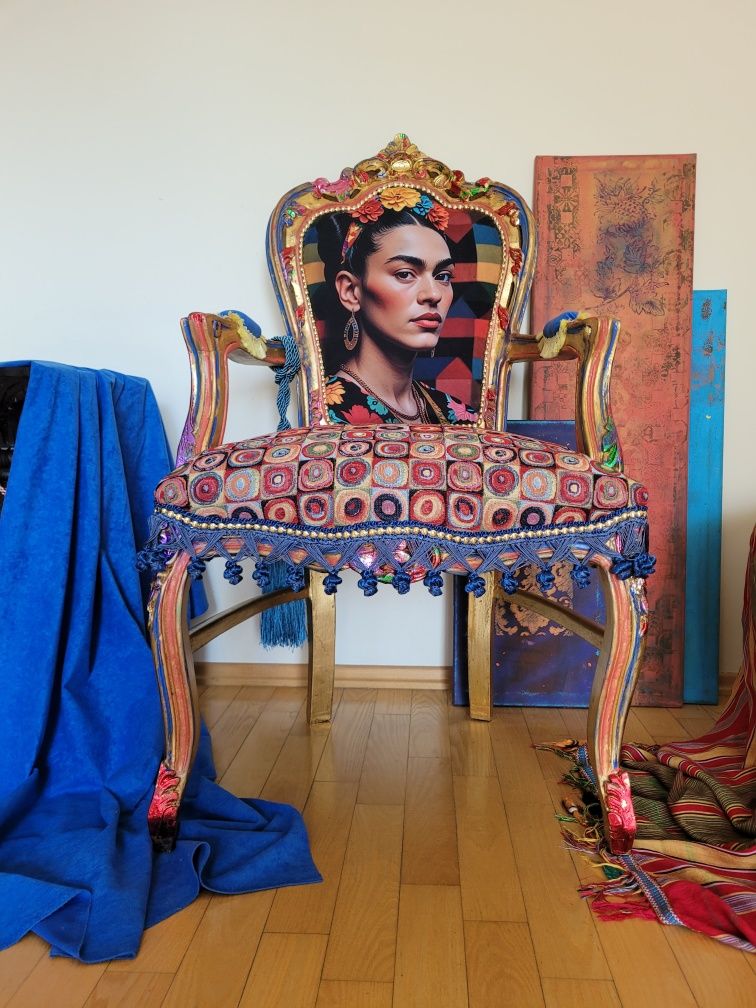Fotel Frida Kahlo w stylu boho chic