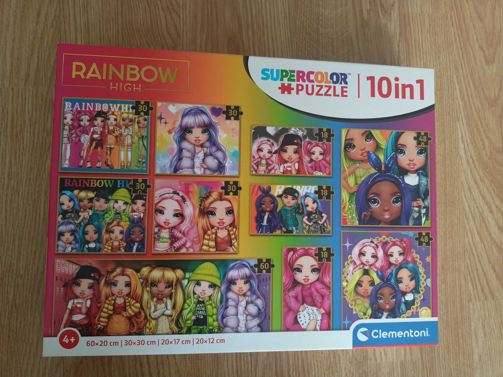 Clementoni Puzzle 10 w 1 Rainbow High 4+ jak nowe