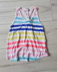 Piekny kolorowy t-shirt top bluzka paski H&M  r 134 - 140