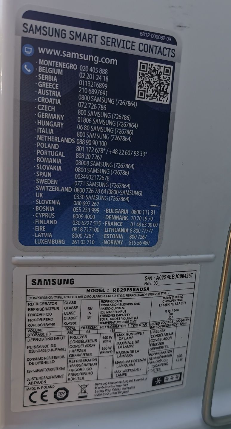 Lodówka samsung rb29fsrndsa