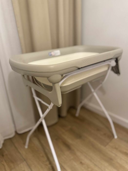 Wanienka składana LUX 6013 ze stojakiem+odpływ+leżaczek | kolor beżowy