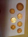 Libras e moedas de ouro.
