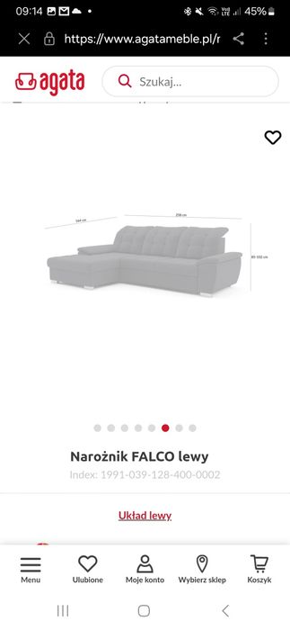 Narożnik Falco w stylu glamour