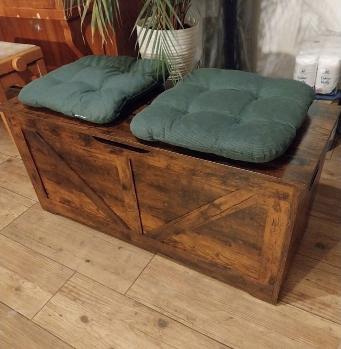 Skrzynia do przechowywania 100x40x46 cm organizer ławka brąz loft