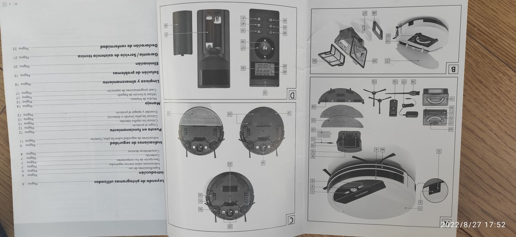 Robô Aspirador a bateria, com recipiente