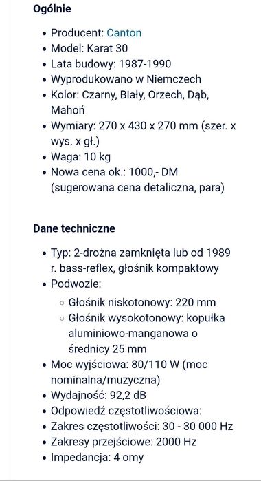 Kolumny Canton karat 30