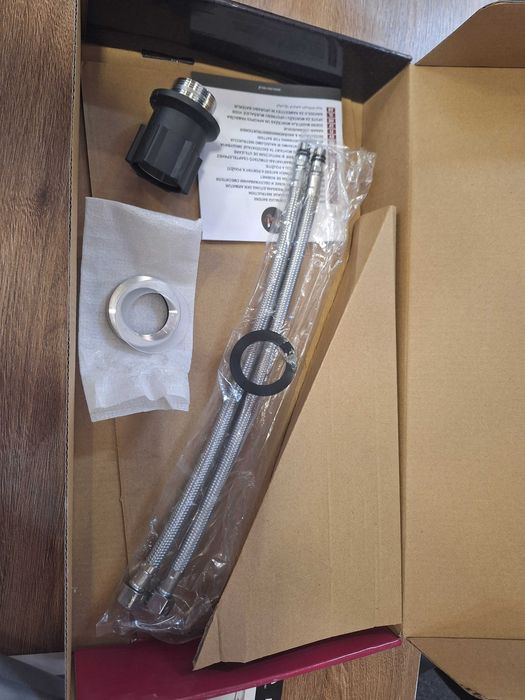 Bateria kuchenna z giętą wylewką - stal szczotkowana, antracyt