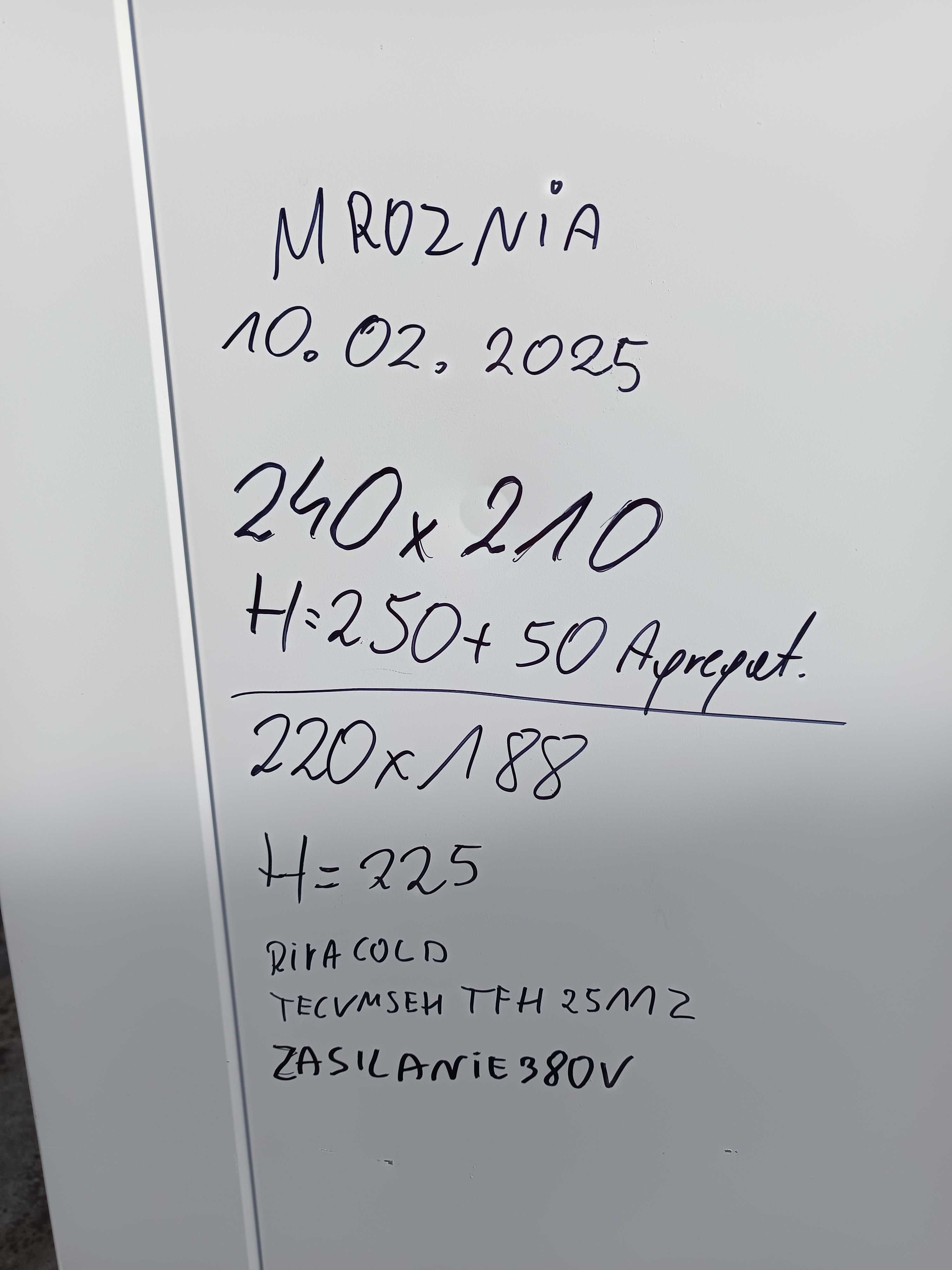 Mroznia/komora mroznicza/mroznia stacjonarna