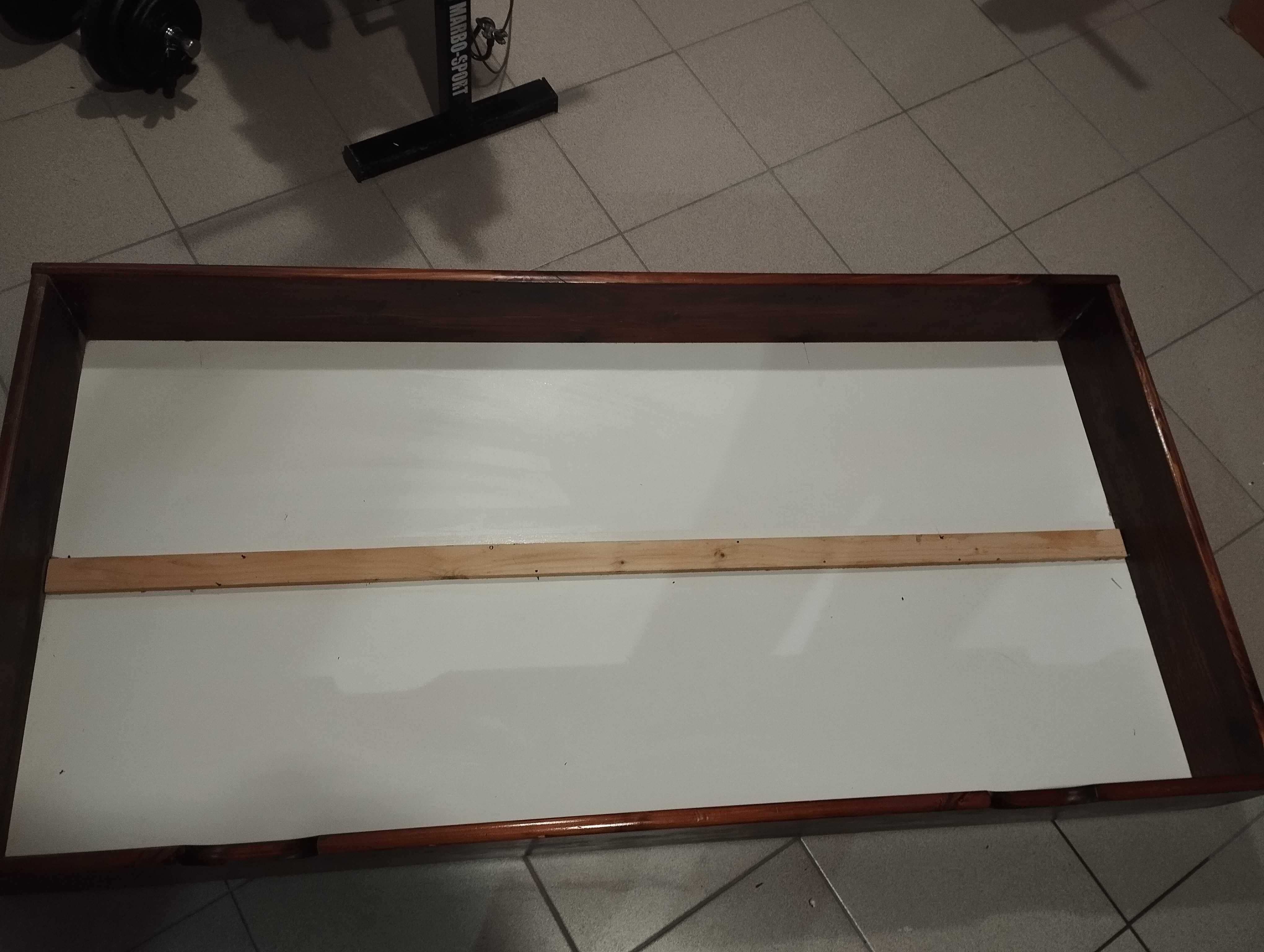 Szuflady łóżko lita sosna, kolor orzech - 150x75x19cm - 2 szt.