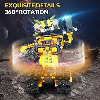 HOGOKIDS Robot 2w1 Buldożer, 730 Sztuk, Zdalnie Sterowany"
