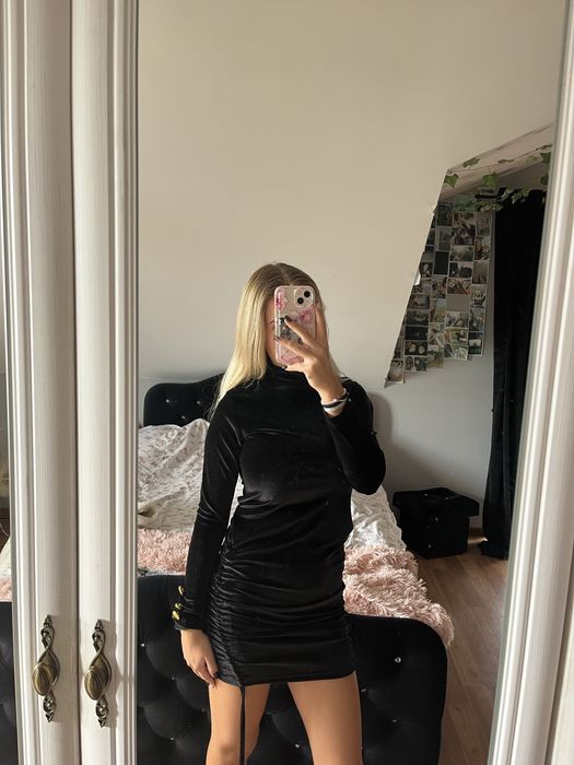 sukienka zamszowa, welurowa