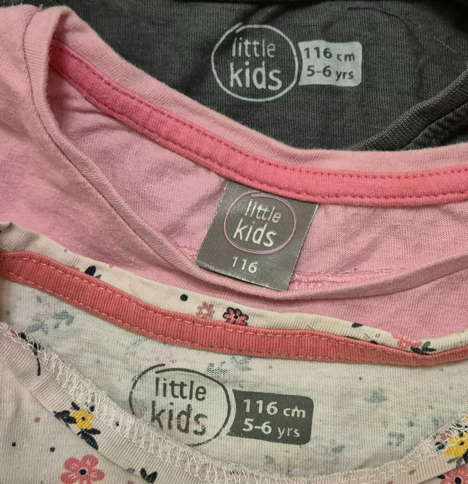 Little Kids 3 bluzki z długim rękawem dla dziewczynki rozmiar 116 cm