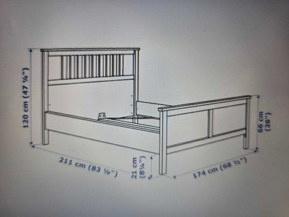 Ikea Hemnes-łóżko podwójne,białe160x200, stelaż-belka metalowa gratis!