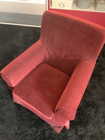 Fotel IKEA - bordowy i pudrowy róż