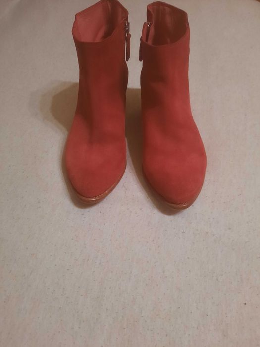 Botki skórzane zamszowe