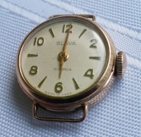 stary złoty zegarek "Slava" pr 750, 18k