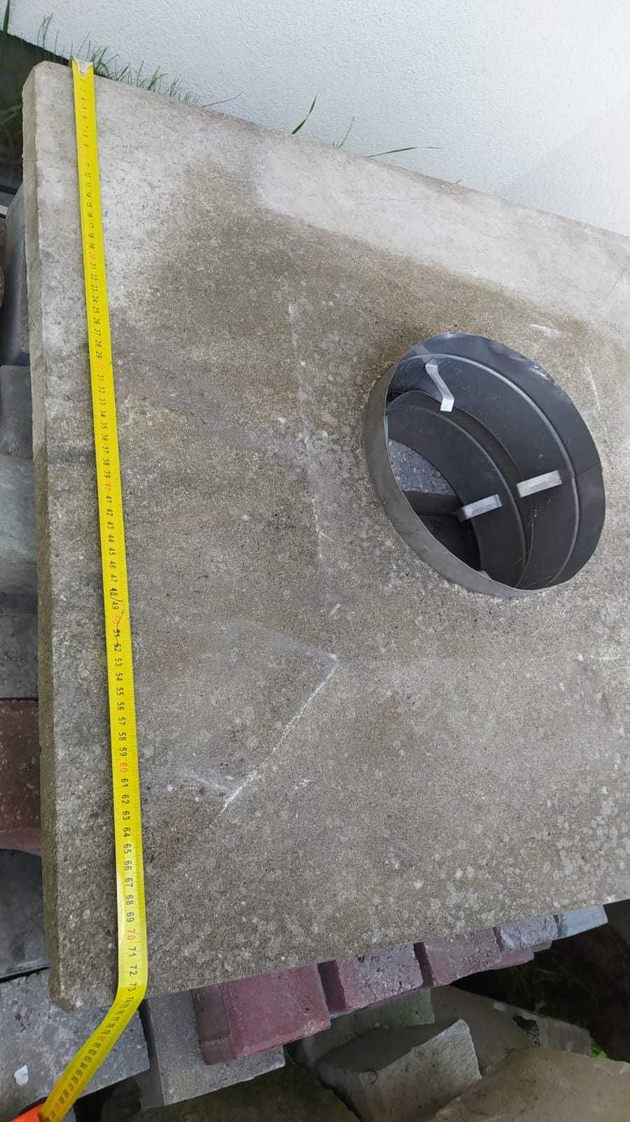 Czapa kominowa betonowa, nowa kwadratowa 73cm, fi 240mm - 2 sztuki