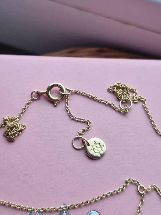 Naszyjnik Księżyc Moon Ania Kruk srebro pozłacane 24k złotem czarny