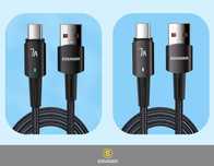 Kabel ESSAGER USB C 2 metry Szybkie ładowanie 7A Czarny Mocny