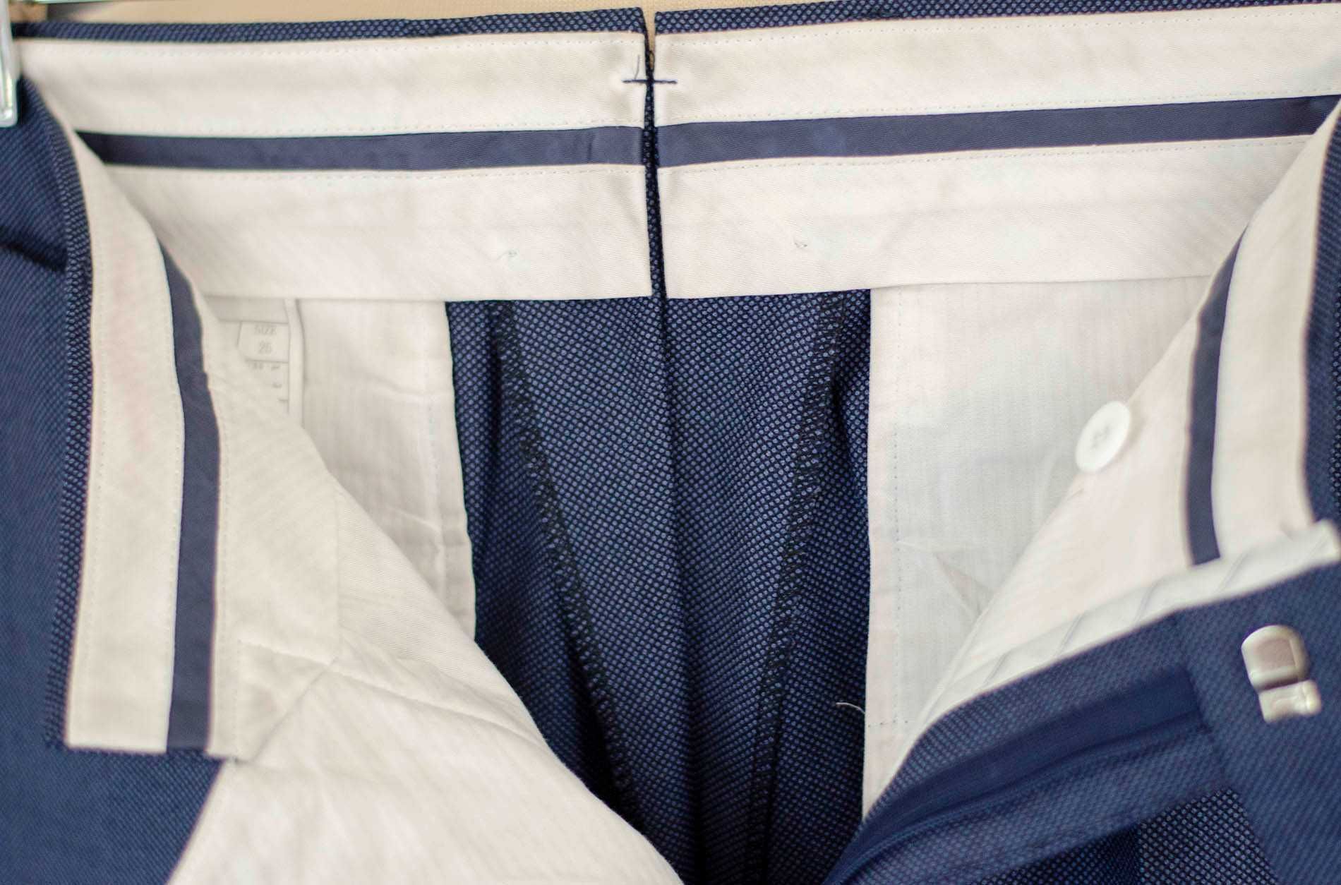 Spodnie Suitsupply Brescia, r25/50s/50, 100% wełna niebieskie