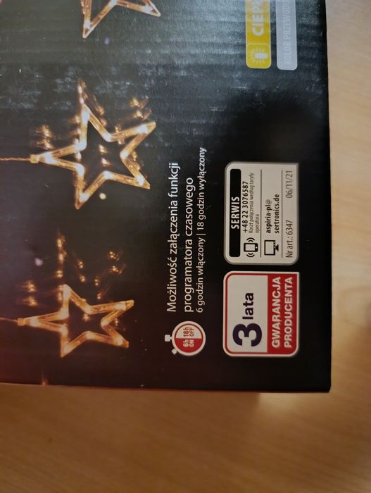 Kurtyna świetlna gwiazdki z timerem