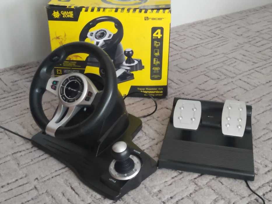Kierownica i pedały TRACER Roadster 4 w 1 (PC/PS3/PS4/Xone)