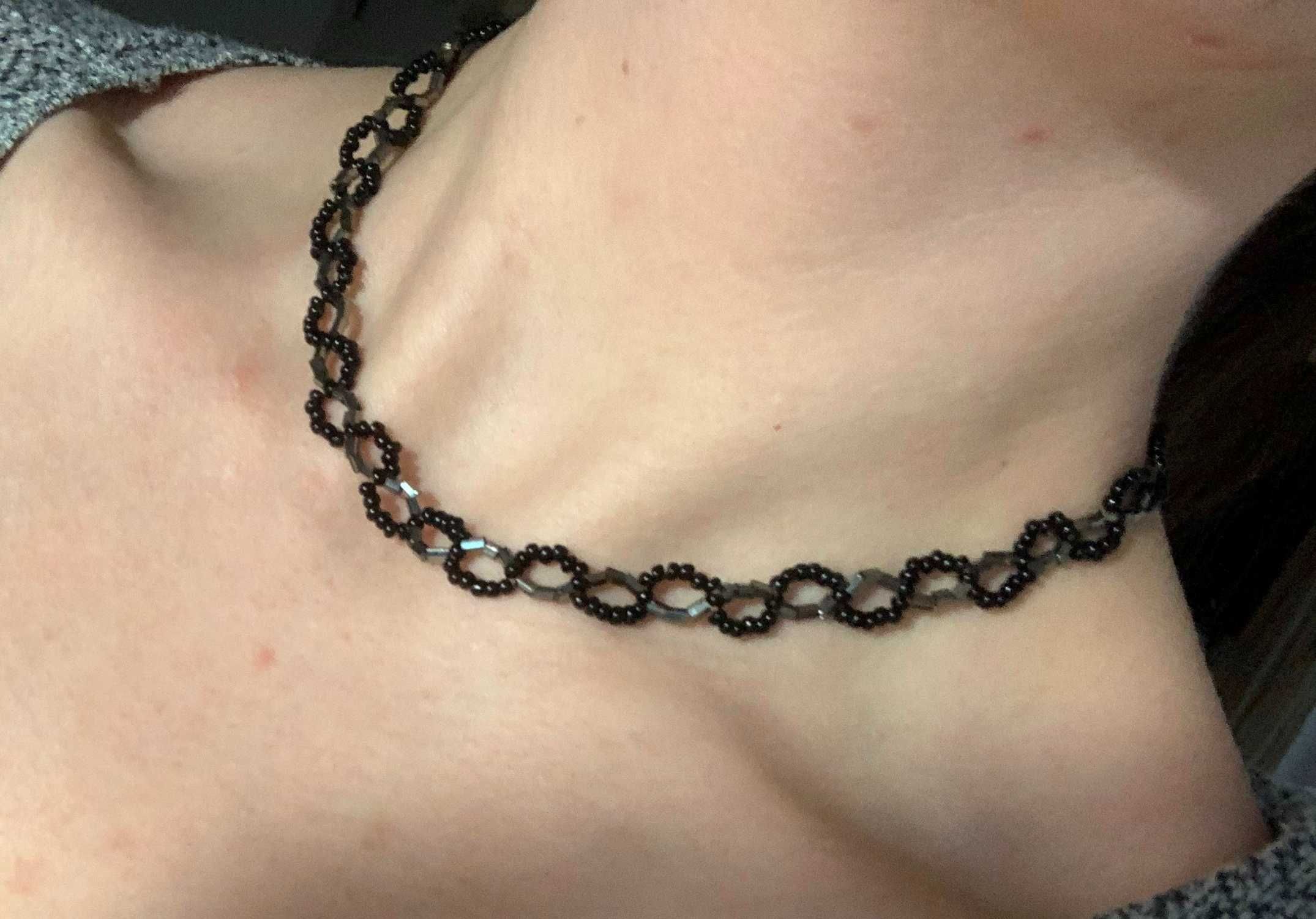 komplet zestaw naszyjnik kolia choker bransoletka koraliki naszyjnik