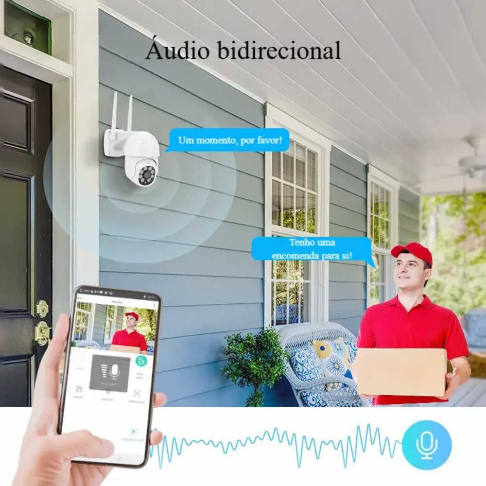 Câmara » PTZ » WiFi » 3MP » Exterior » IP66 » Áudio » Visão Noturna