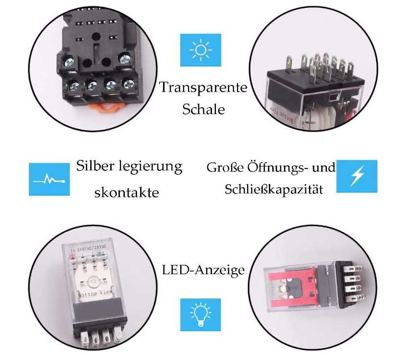 Elektromagnetyczny przekaźnik mocy TWTADE AC 24V 4NO, 4NC