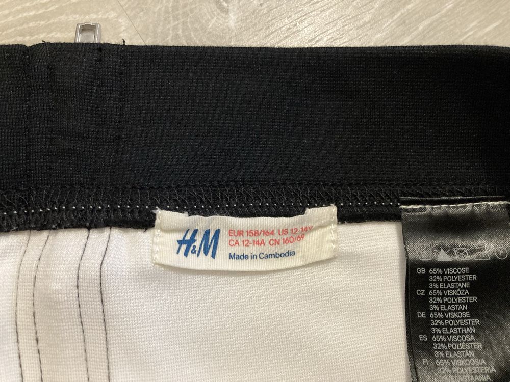 Czarnobiała mini spódnica H&M HM xs 34 xxs 32 152 cm 158 cm