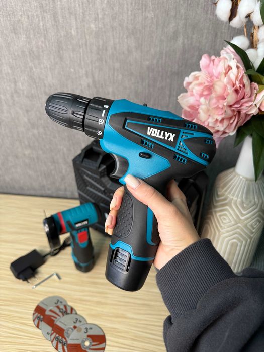 Набор 2в1 Болгарка + Шуруповерт + 5 дисков / Набор инструментов