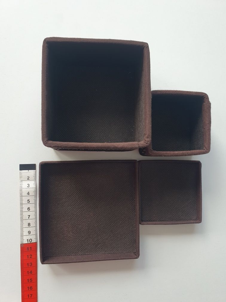 Ikea zestaw brązowych pudełek z wieczkami