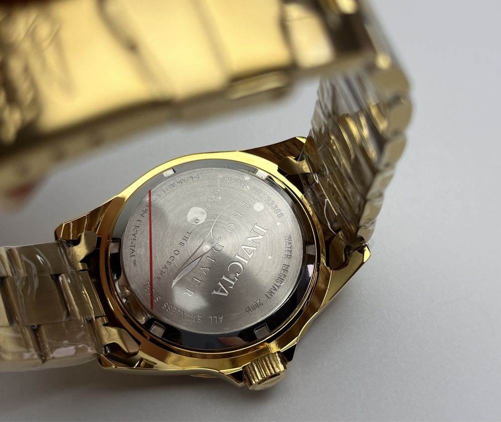 годинник invicta 23388, invicta pro diver, золотисті інвікта Ø43мм