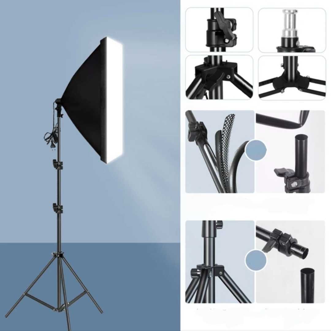 Lampa studyjna SOFTBOX 50x70cm + statyw 160cm NOWA