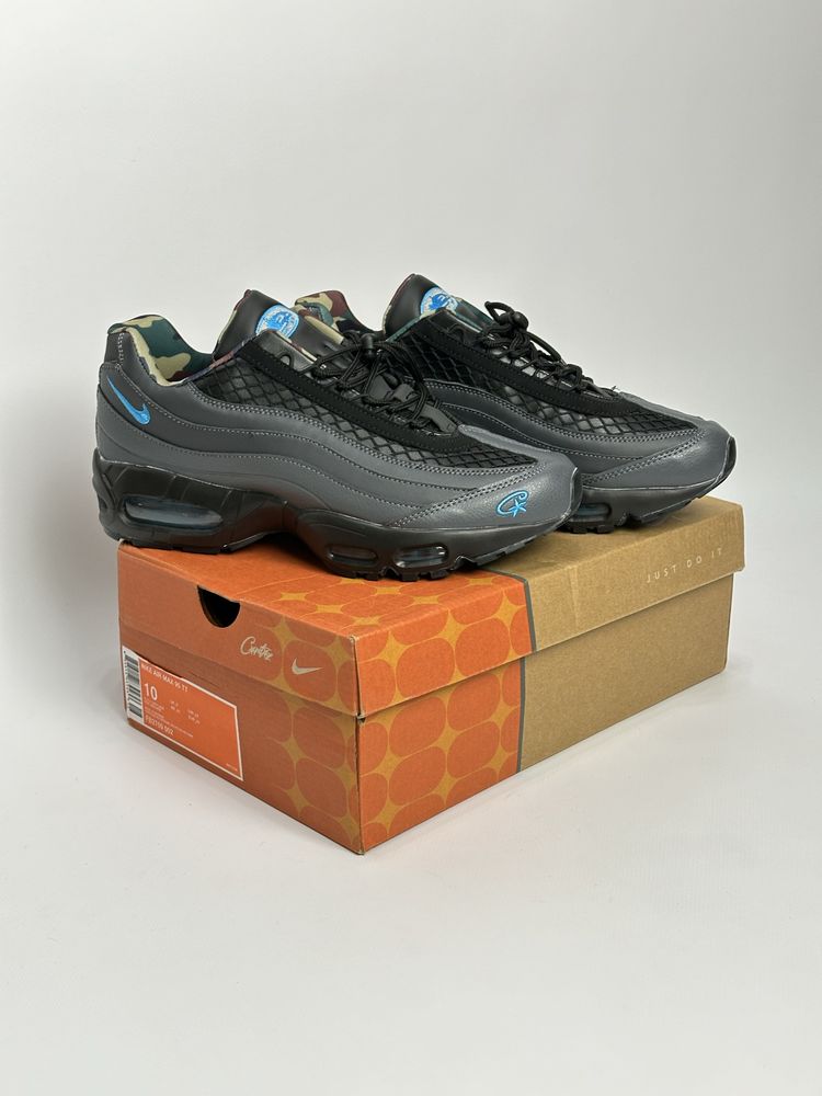 Corteiz Nike Air Max 95 44 43 чорні кросовки кросівки найк сірі