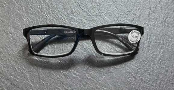 Opulize Okulary korekcyjne +2,5 czarne do czytania