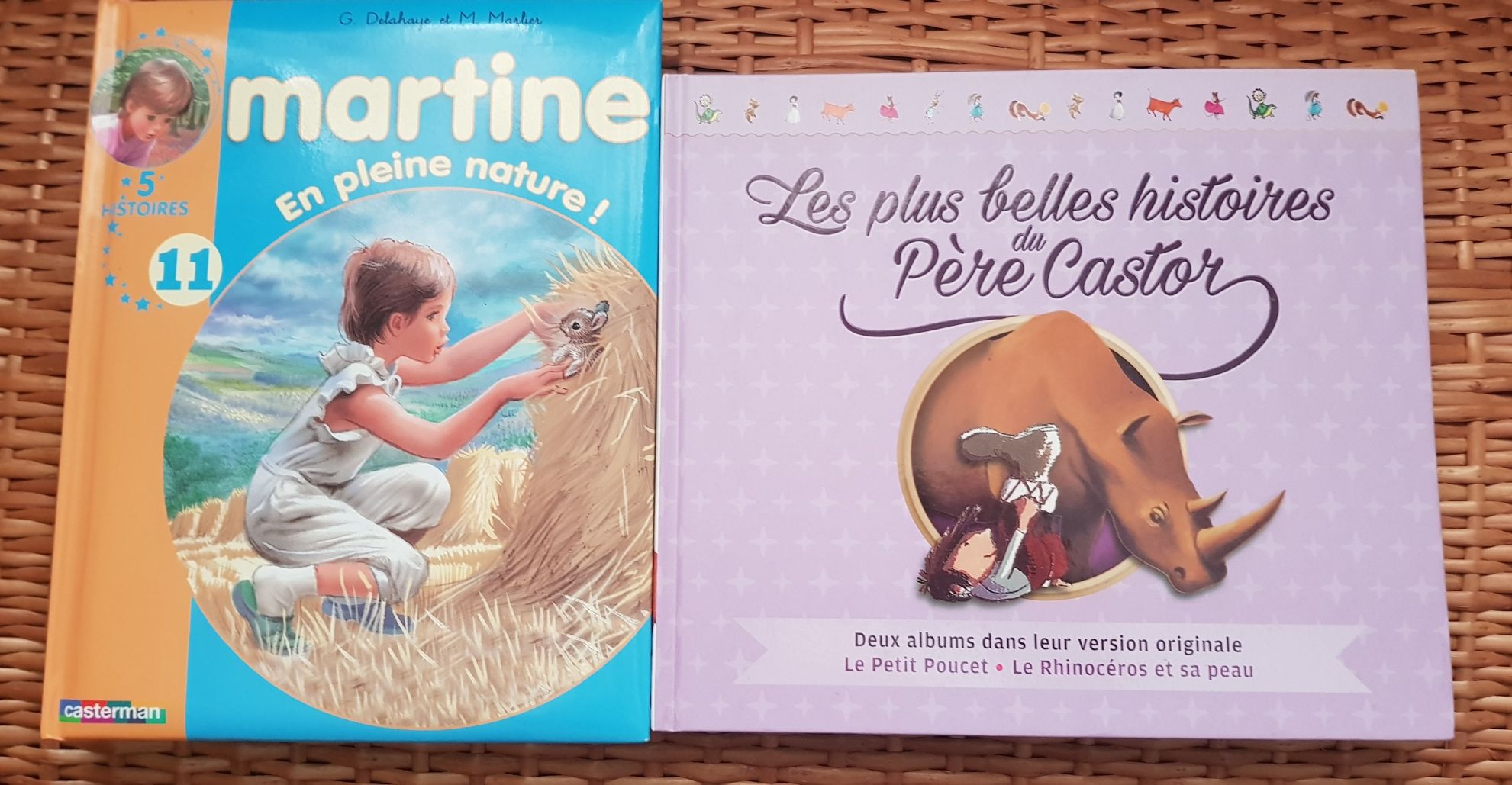Histórias infantis em francês e em inglês.