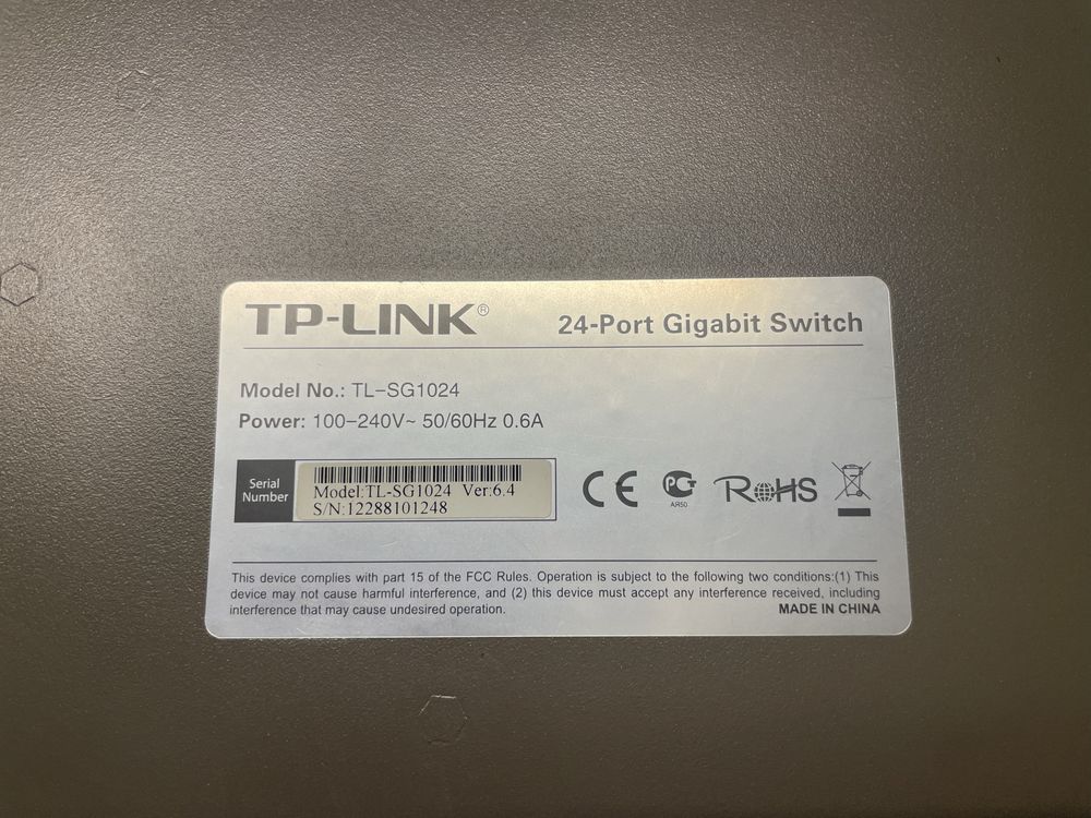 Switch TP-LINK TL-SG1024 24 porty gigabit rack 19”