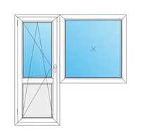 Мелалопластиковий балконний блок вікно + двері