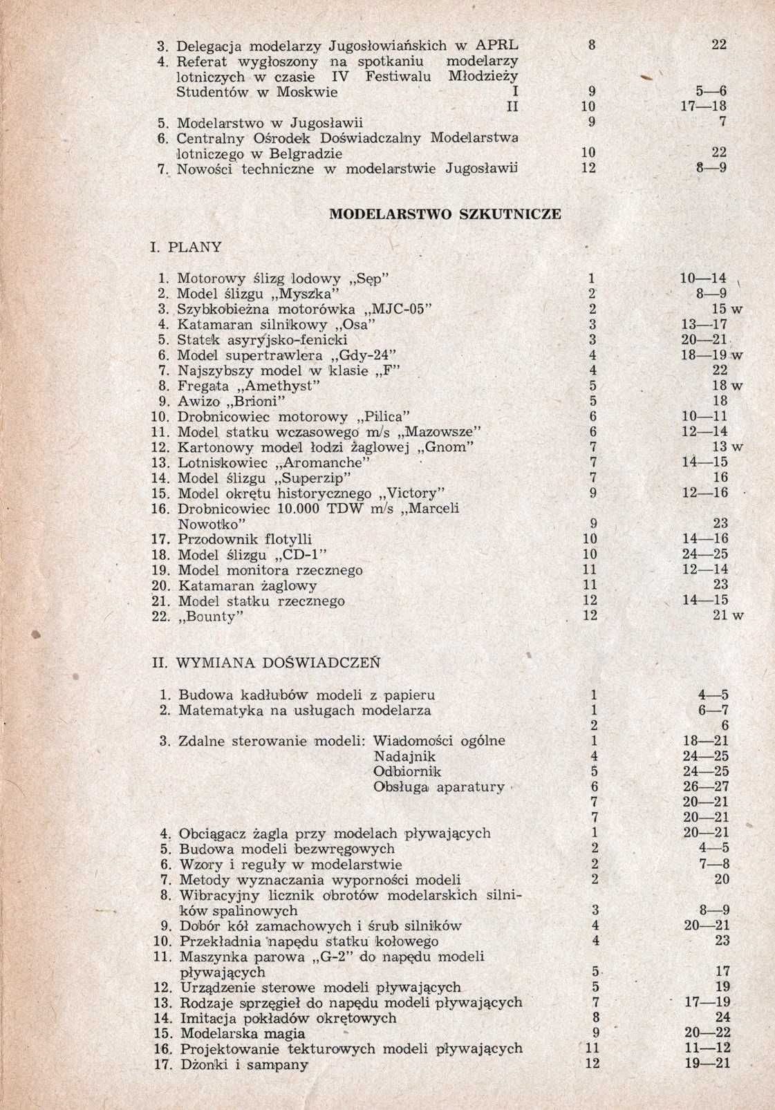 MODELARZ 1957.09 + spis treści rocznika