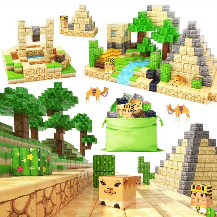 Магнітний конструктор Майнкрафт 100 деталей Minecraft магнітні кубики