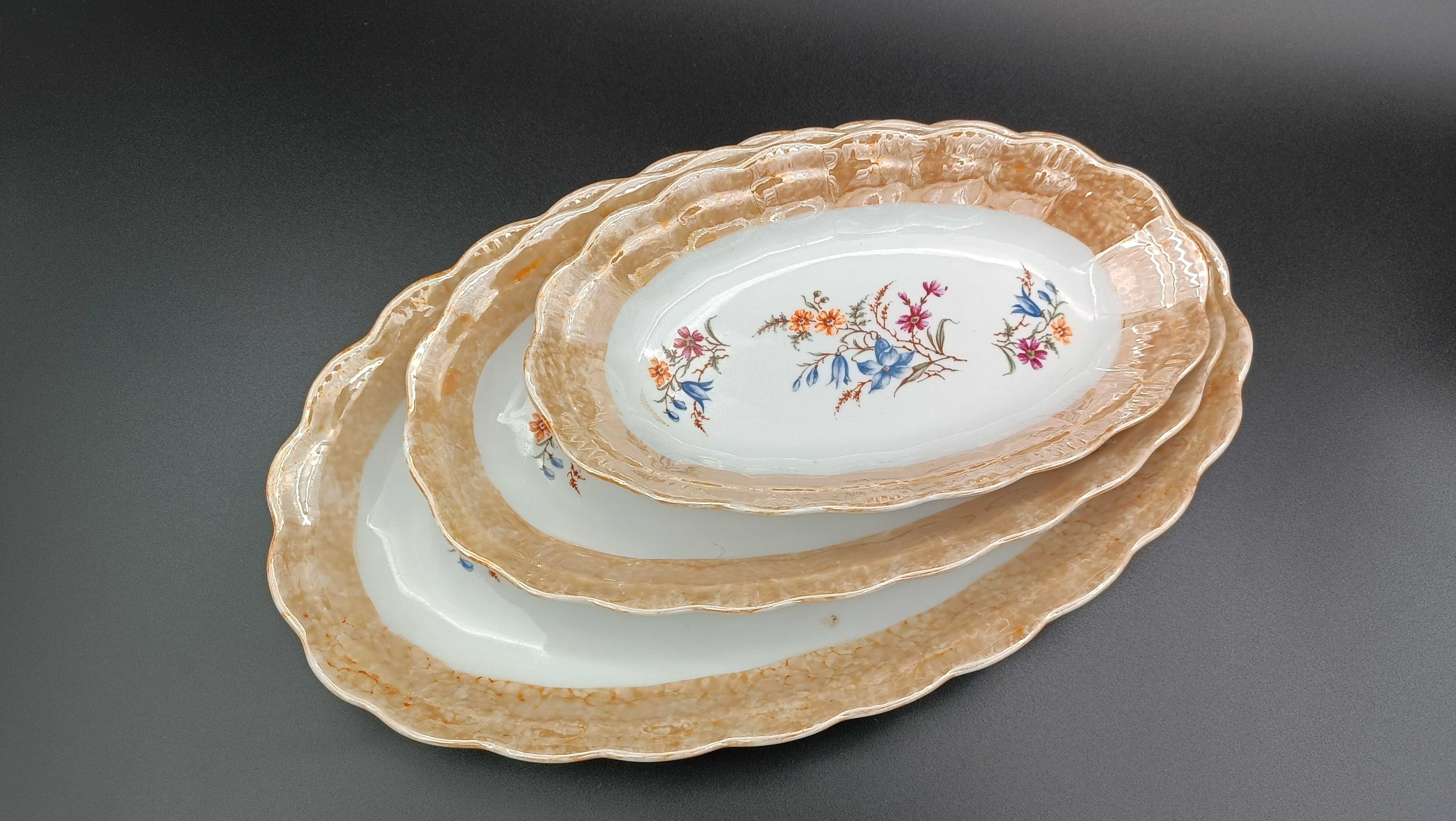 Piękne półmiski talerze porcelana Wałbrzych zestaw 3 szt.