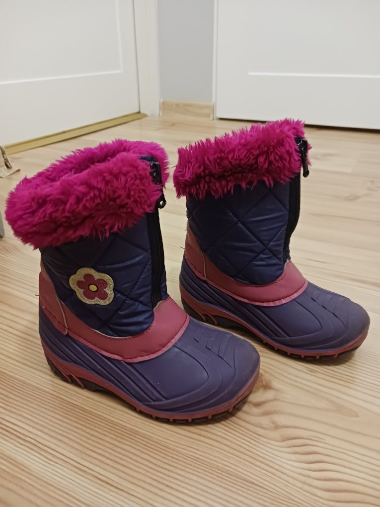 Buty zimowe śniegowe dziewczęce rozmiar 26