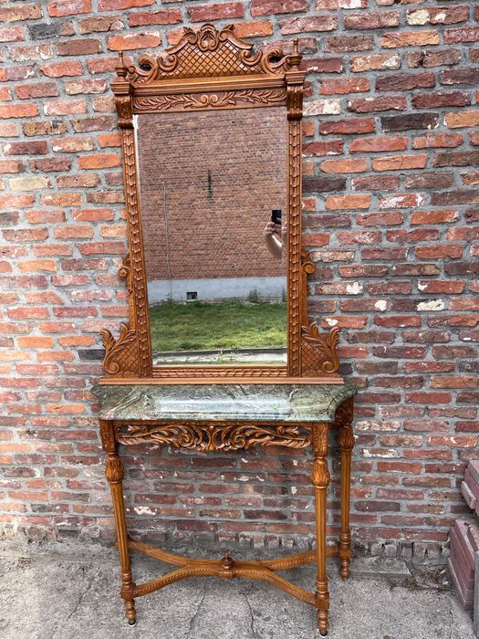 Столик консоль дзеркалотзнркало ФРАНЦІЯ ДЕРЕВО МАРМУР