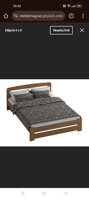 Łóżko sosnowe Lidia 180x200 dąb