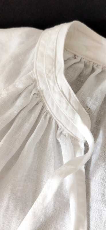 Biała lniana bluzka lato krótki rękaw ralph lauren